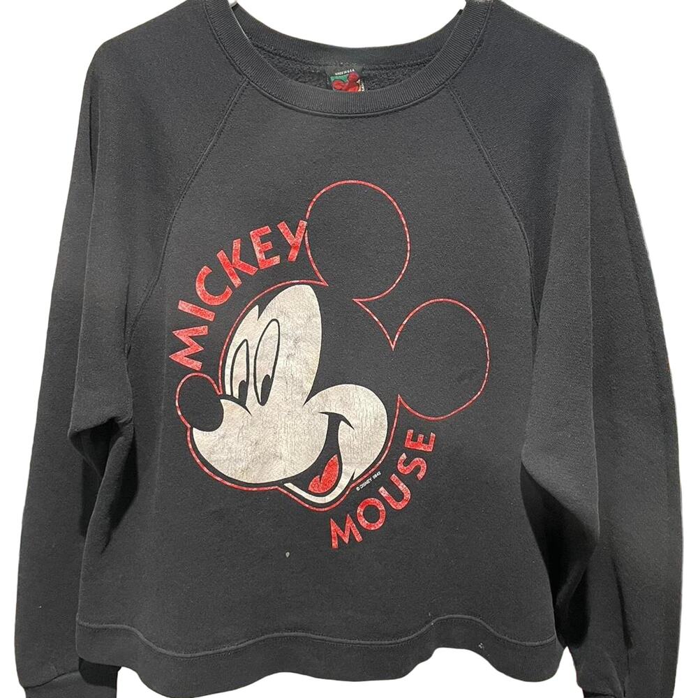 Vintage 90s Mickey Mouse Crewneck Adult Boxy Large